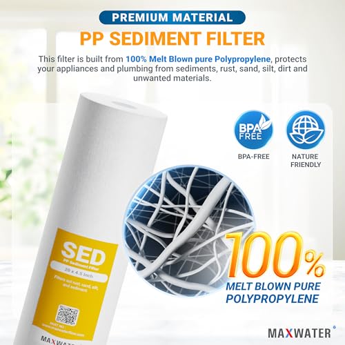 5 Micron 20 x 4.5 Sediment Filter 20 inch Whole House BB Water Filteration System Replacement Compatible Cartridge DGD