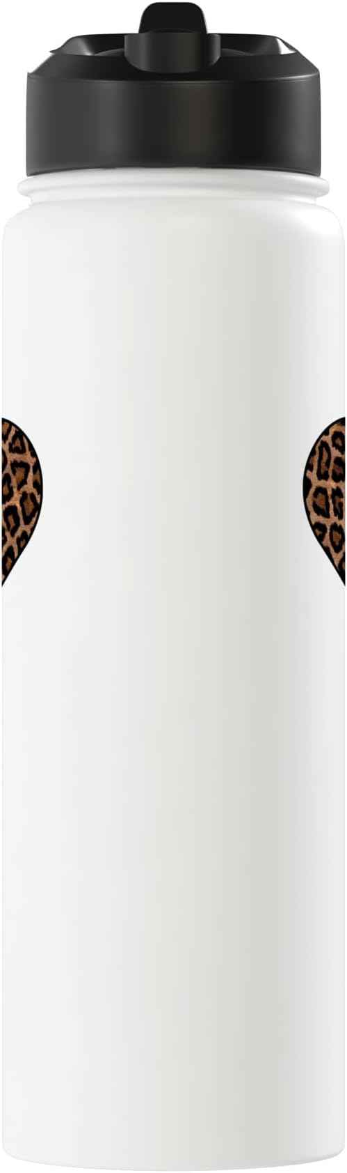 Heart Love Cheetah Leopard Tiger | Wild Animal Print Stainless Steel Insulated Water Bottle