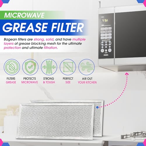 Microwave Filter 5.8"x12.9" Fits Whirlpool W10208631A Grease Filters (2 Count)