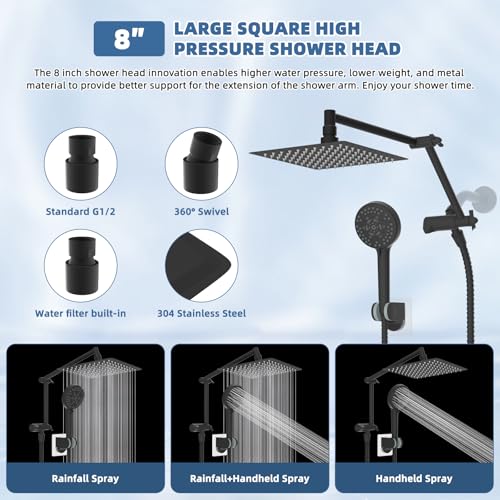 Metal Rain Shower Head with Handheld