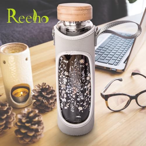 32oz Borosilicate Glass Water Bottle with Tea Infuser