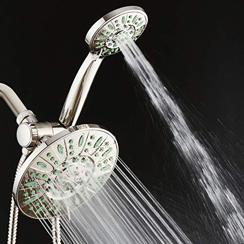 Antimicrobial High Pressure 7" Rain & Handheld Shower Head Combo