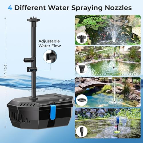 Pond Filter with 12W Solar Fountain Pump