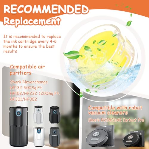 4Pack Odor Neutralizer Replacement Cartridge fit for Shark AZ3000 AZ3002 HZ3000 IZ862H IZ562H ZD550 ZU102 LA702 Odor Elimination Replacement 1541FC3000