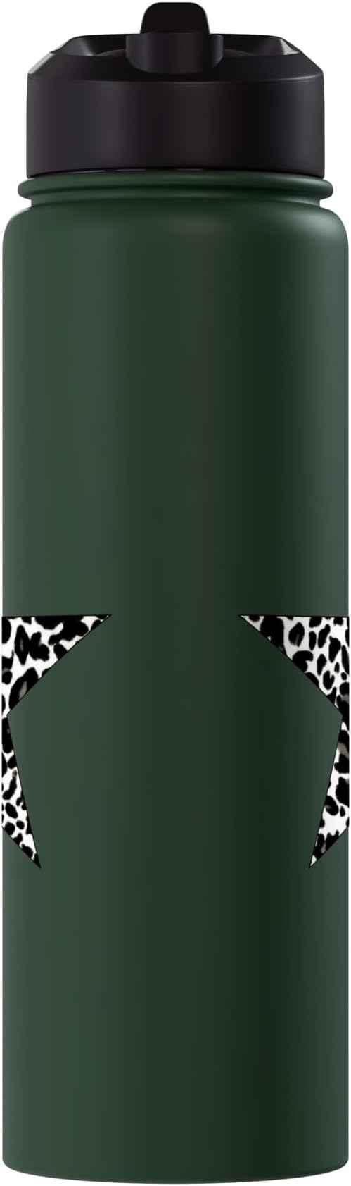 Star Shape - Cute Cheetah Leopard Print Graphic Stainless Steel Insulated Water Bottle
