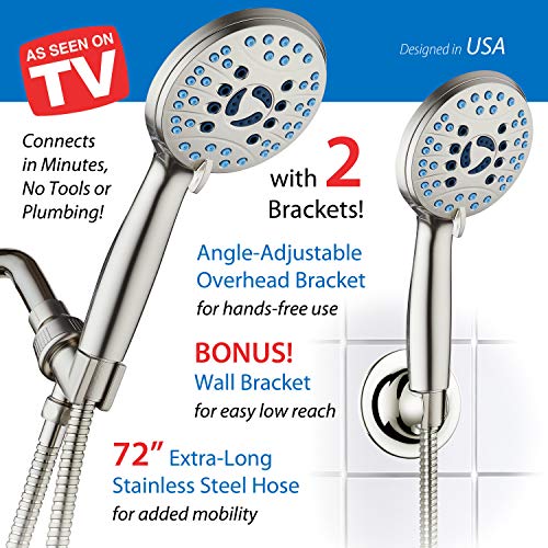 AquaCare 8 mode High Pressure Handheld Shower Head with 2