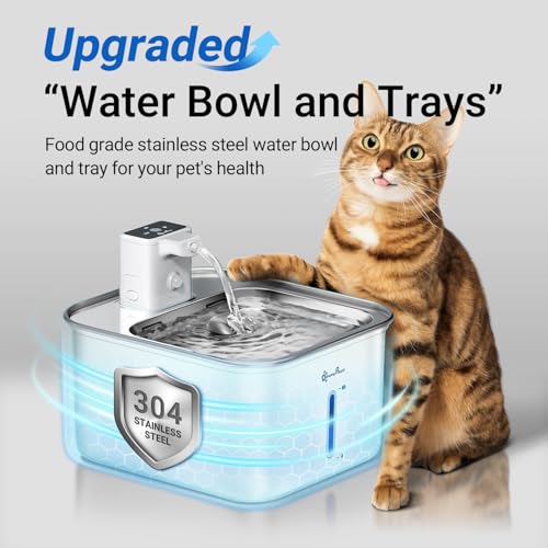 Cat Water Fountain Stainless Steel Wireless Automatic