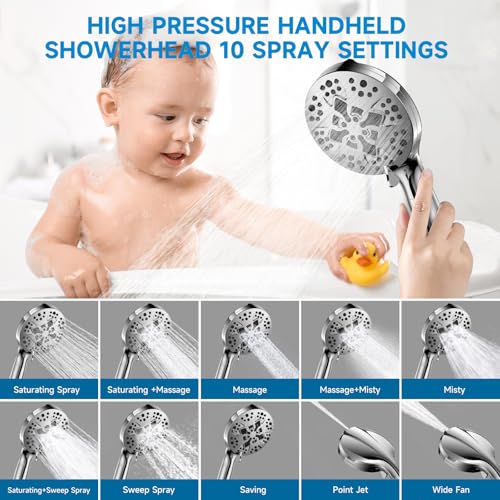 Filtered Shower Head With Handheld Spray Combo for Hard Water