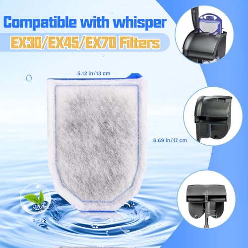 15 Pack Carbon Filter Large Compatible with Tetra Whisper EX30 (15 Count)
