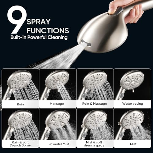 9 Spray Modes Handheld Shower Head