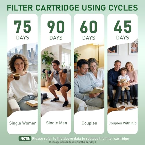 2 Pack Shower Filter Cartridge Replacement for Handheld Shower Head (2 Count)