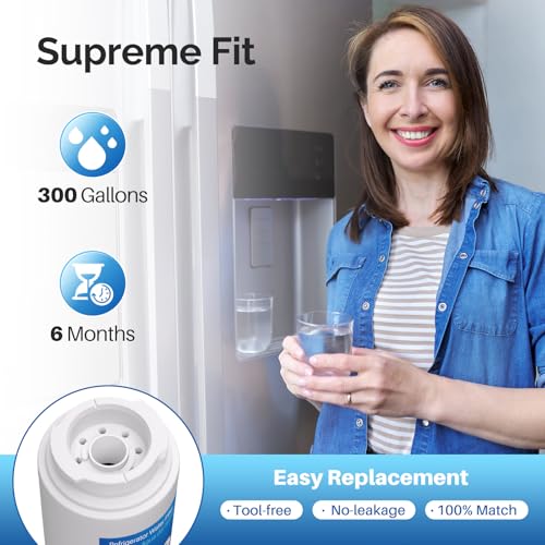 UKF8001 Replacement for Whirlpool Filter 4 EveryDrop EDR4RXD1 4Pack (4 Count)
