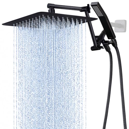 All Metal 12 Inches Rainfall Shower Head with Handheld Combo