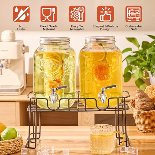 1 Gallon Glass Drink Dispensers for Parties