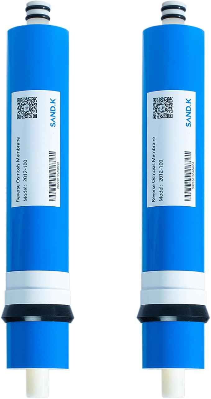 100 GPD RO Membrane Filter Replacement, 12" x 2.0" Reverse Osmosis Water Filter Membranes Replacement for Home Drinking Under Sink RO Water Filtration System, 2-Pack