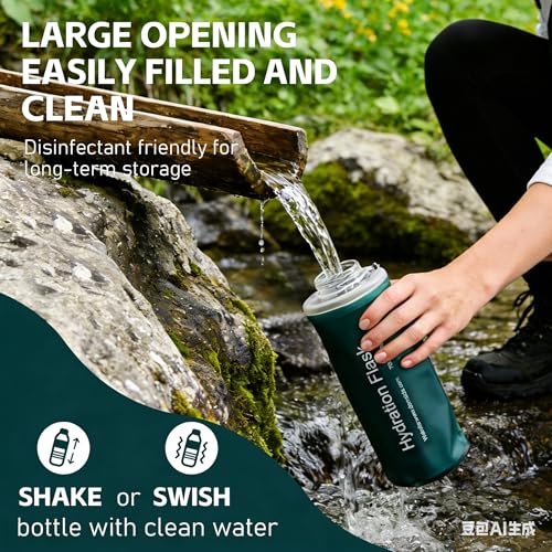 Collapsible Water Bottle with Filter for Hiking Travel