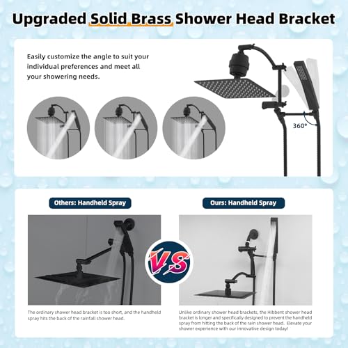 All Metal 10'' Filtered Rainfall Shower Head with Handheld Combo