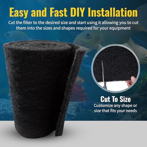10.5"x72" Activated Carbon Filter Pad for Aquarium Fish Tank Pond