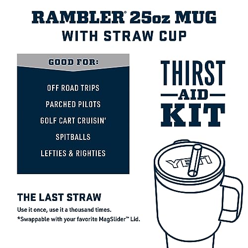 Rambler 25 oz Tumbler with Handle and Straw Lid