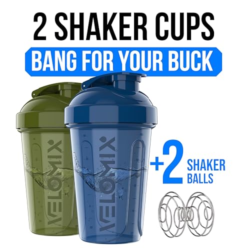 2 Pack 20oz Protein Shaker Bottle for Protein Mixes (2 Count)