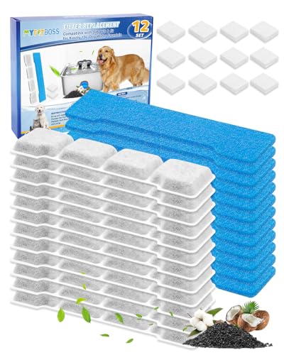 12 Set Dog Water Fountain Filter Fit for SIBAYS Dog Fountain 15L (36 Count)