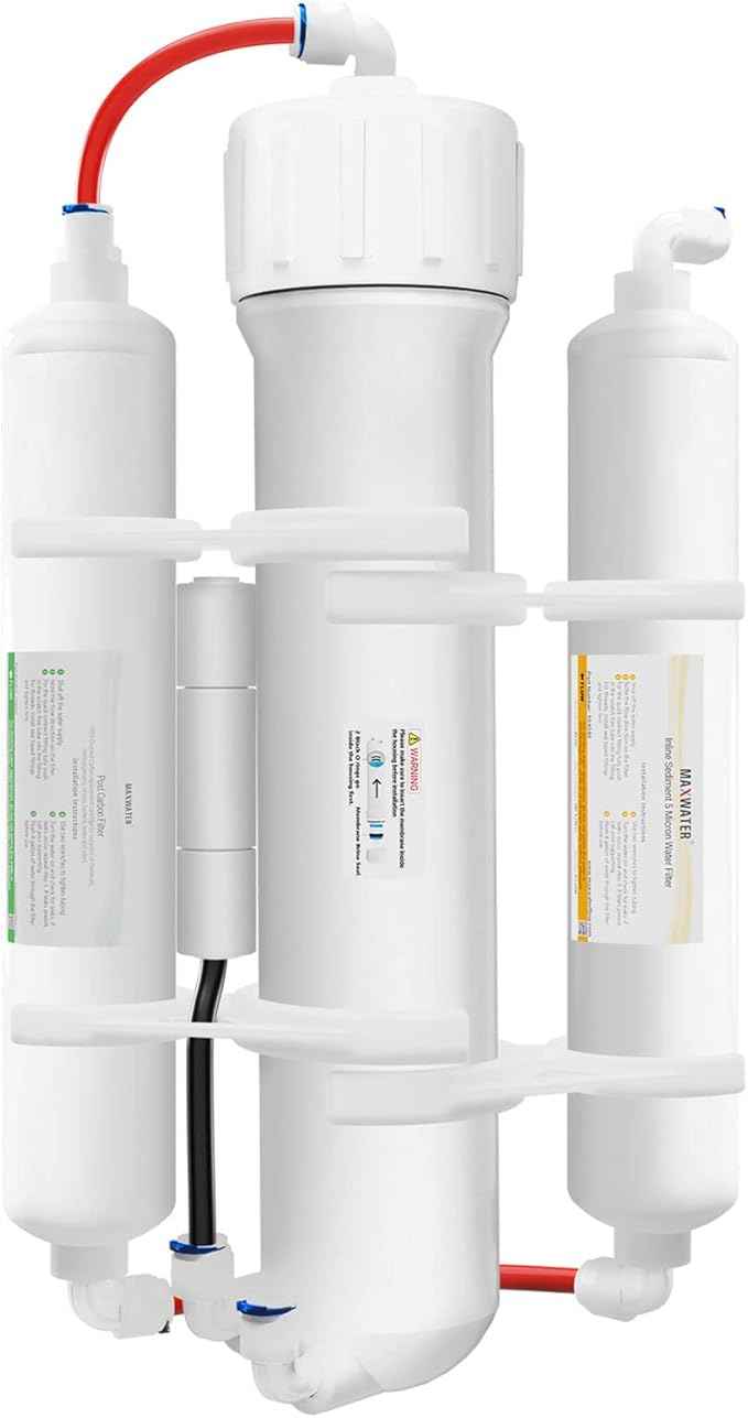 Max Water 3-Stage Portable Reverse Osmosis Water Filter System, 50 GPD RO Water Filtration System for Aquarium, Plants, Hydroponics, Drinking
