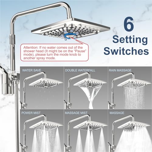 Filtered Rain Shower Head with Handheld Spray