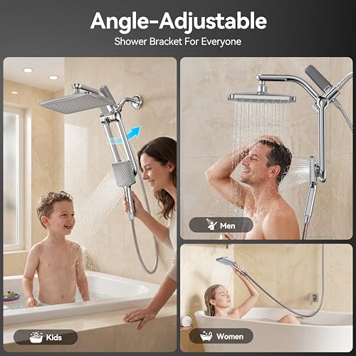 Dual Filtered Rainfall Handheld Showerhead Spray Combo with 7 Modes