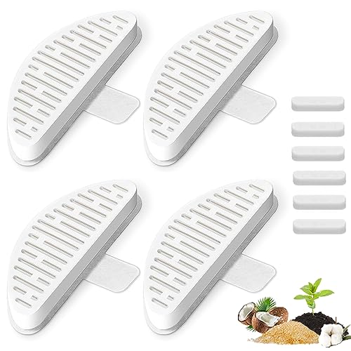 4 Pack Cat Water Fountain Filter & 6 Pack Replacement Fliter Sponges Compatible with Uahpet Water Fountain 67oz (4 Count)