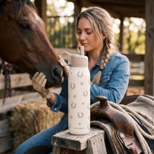 Horse Stainless Steel Water Bottle with Twist Lid 20oz