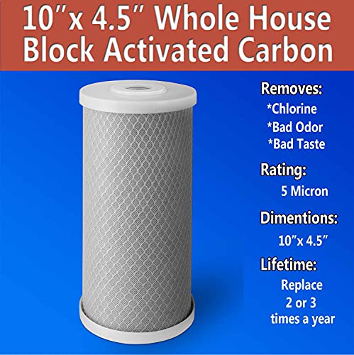 Big CTO Carbon Block Water Filters 4.5" x 10" Whole House Cartridges * WELL (4 Count)