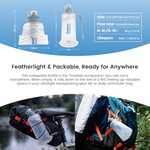 Collapsible Water Filter Bottle with 0.01 Micron Filtration