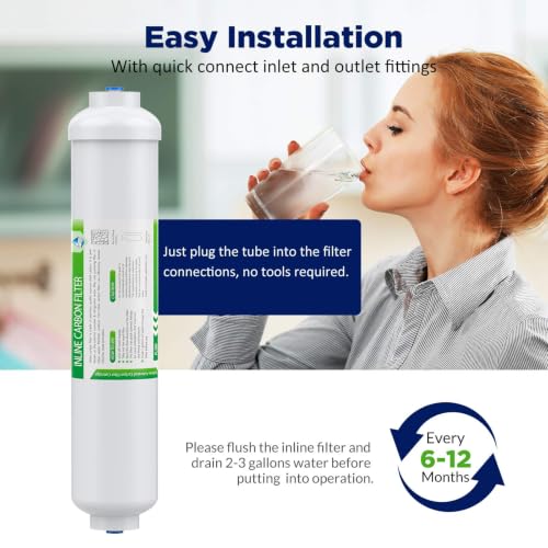 1/4" Quick-Connect T33 Inline Water Filter with Fittings (2 Count)