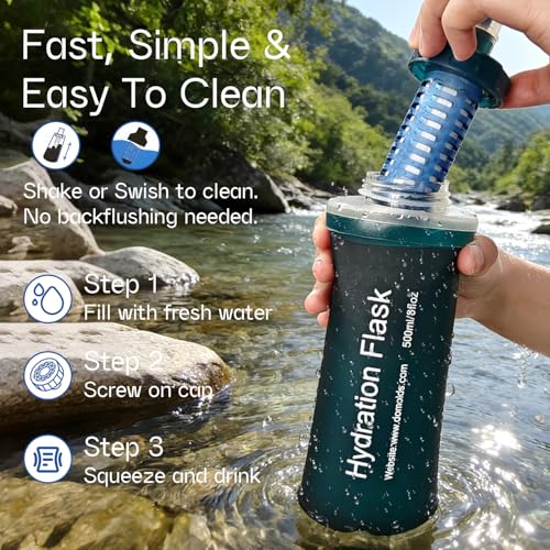 1.0L Collapsible Water Filter Bottle