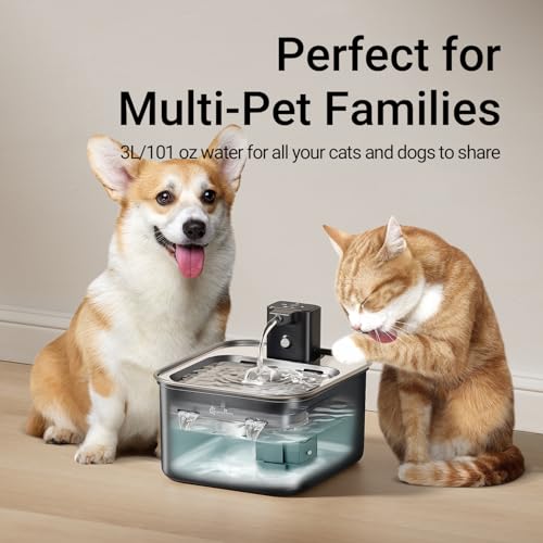 Cat Water Fountain Stainless Steel Wireless Automatic