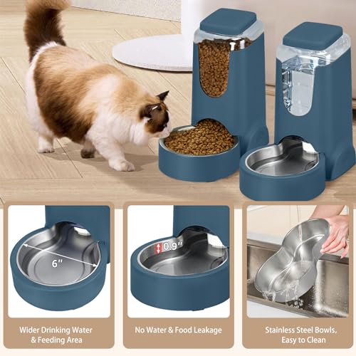 2 Pack Automatic Cat Feeder and Dog Food Feeder (3.5 Pound)