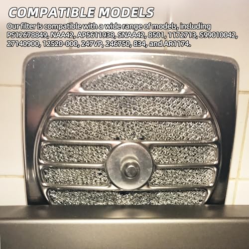3-Pack) Calvana 9-1/2" Round x 3/32" Aluminum Grease Filters with Center Hole, Range Hood Filter, Kitchen Exhaust Fan Filters Replacement (3 Count)