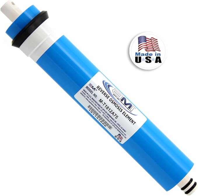 APPLIED MEMBRANES INC. 75 GPD Reverse Osmosis Membrane | RO Membrane Water Filter Replacement for Reverse Osmosis Water Filtration System | 1.8” x 12” Universal Compatibility | Made in USA