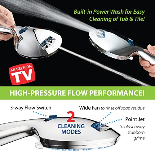 AquaCare 8 mode High Pressure Handheld Shower Head with 2