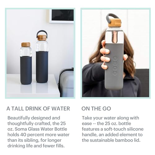 by Full Circle 25oz Glass Water Bottle with Silicone Sleeve