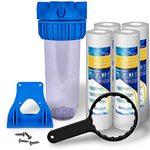 10 Inches Transparent Standard Whole House Water Filter System with Presser Relief Valve