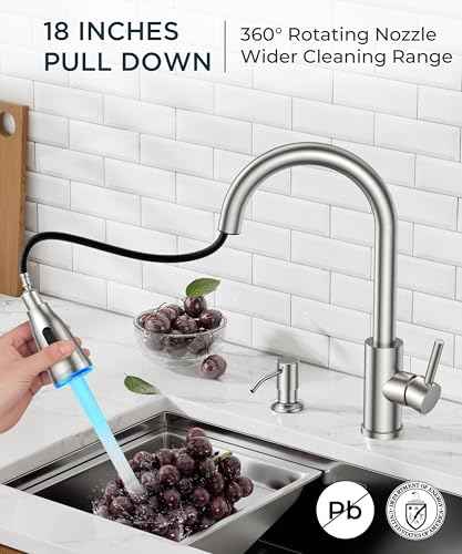 LED Kitchen Faucet with Soap Dispenser