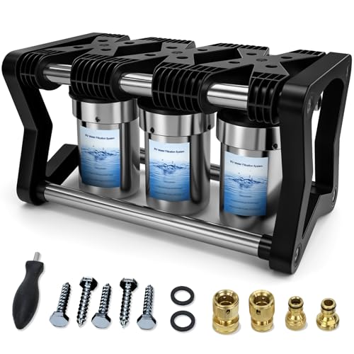 3 Stage RV Water Filter System Camper Water Filter for RV and Boat