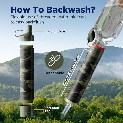 6L Camo Gravity Water Filter Pro for Camping