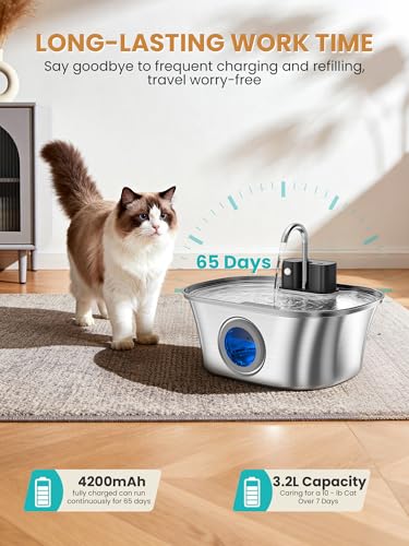 Cat Water Fountain Stainless Steel Cat Fountains for Drinking