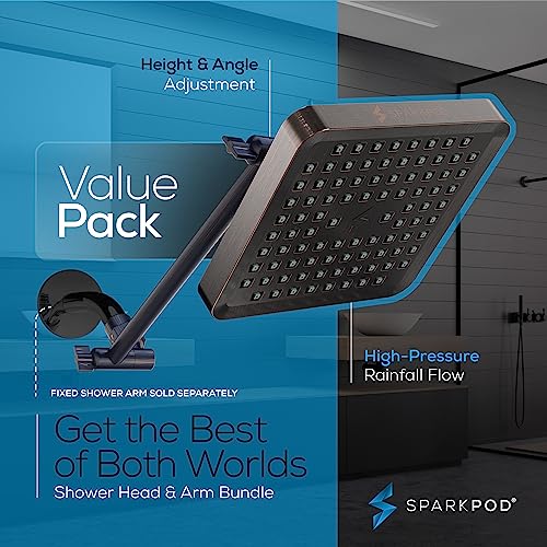 6" Square Rain Shower Head with 11" Shower Arm