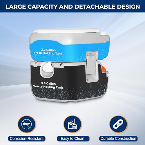 5.8 Gal Portable Camping Toilet For Adults