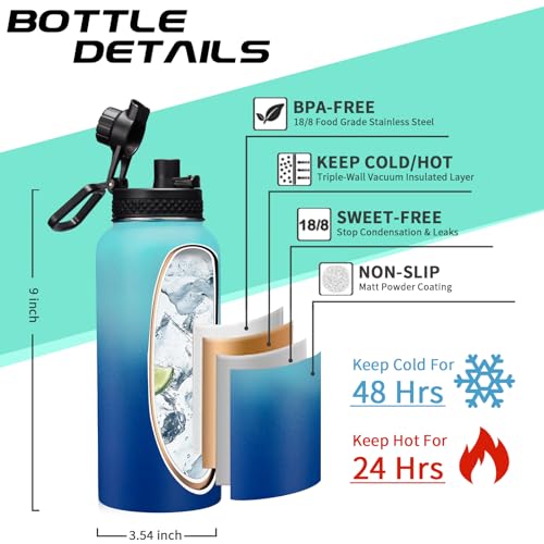 Stainless Steel Flask Water Bottle (9 Count)
