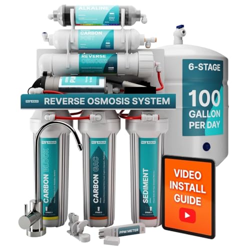 6 Stage Alkaline Undersink Reverse Osmosis System with Booster Pump