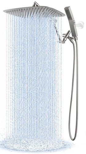 All Metal 14 Inches Rainfall Shower Head with Handheld Combo